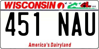 WI license plate 451NAU