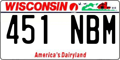 WI license plate 451NBM