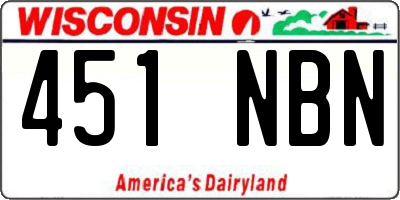 WI license plate 451NBN