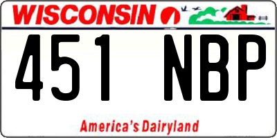 WI license plate 451NBP
