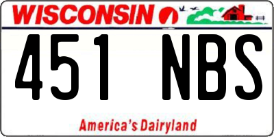 WI license plate 451NBS