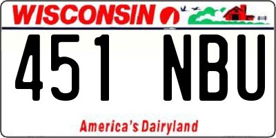 WI license plate 451NBU