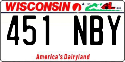 WI license plate 451NBY