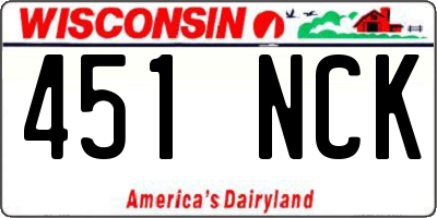 WI license plate 451NCK