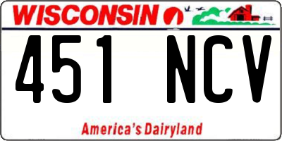 WI license plate 451NCV