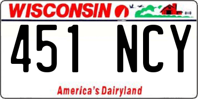 WI license plate 451NCY