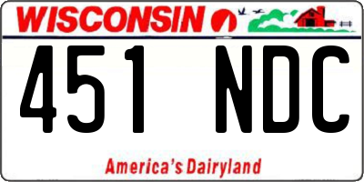 WI license plate 451NDC