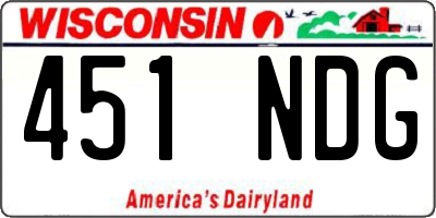 WI license plate 451NDG