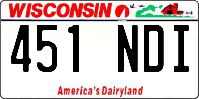WI license plate 451NDI