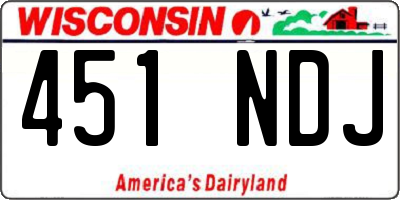WI license plate 451NDJ