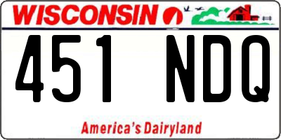 WI license plate 451NDQ