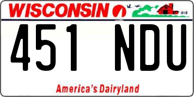 WI license plate 451NDU