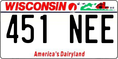 WI license plate 451NEE