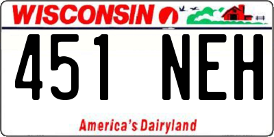 WI license plate 451NEH