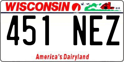 WI license plate 451NEZ