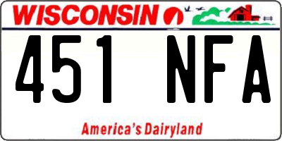 WI license plate 451NFA