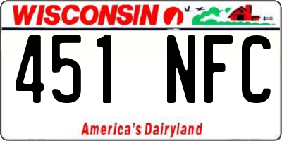 WI license plate 451NFC