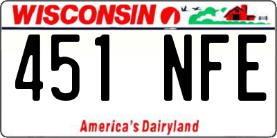 WI license plate 451NFE