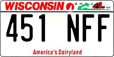 WI license plate 451NFF