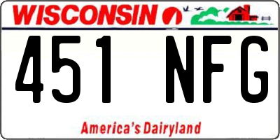 WI license plate 451NFG