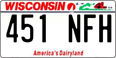 WI license plate 451NFH