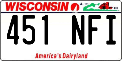 WI license plate 451NFI