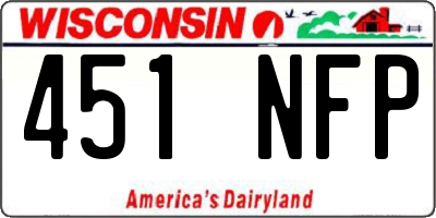 WI license plate 451NFP