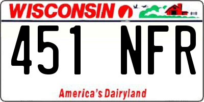 WI license plate 451NFR