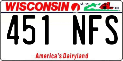 WI license plate 451NFS