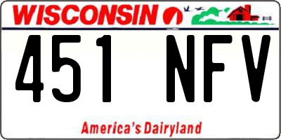 WI license plate 451NFV