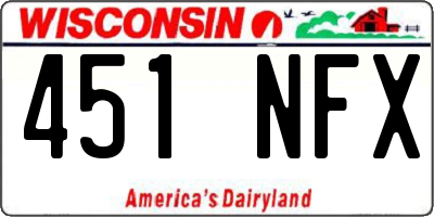 WI license plate 451NFX