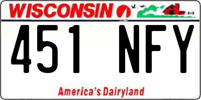 WI license plate 451NFY