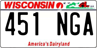 WI license plate 451NGA