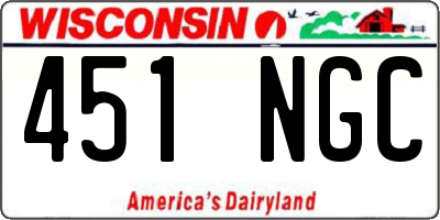 WI license plate 451NGC