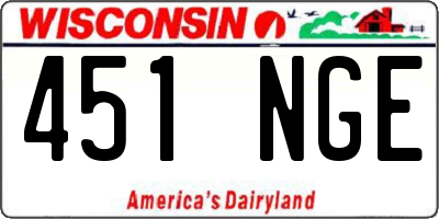 WI license plate 451NGE