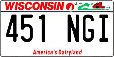 WI license plate 451NGI
