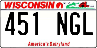 WI license plate 451NGL