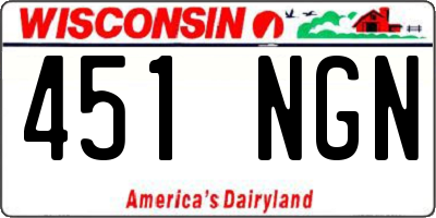 WI license plate 451NGN