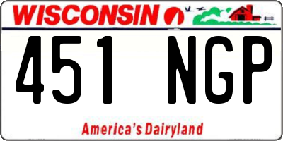 WI license plate 451NGP