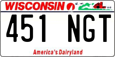 WI license plate 451NGT