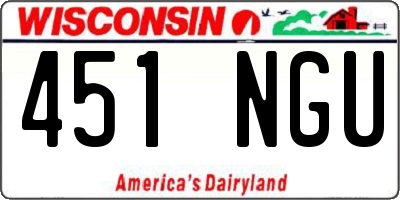 WI license plate 451NGU