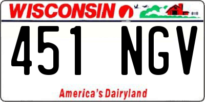WI license plate 451NGV