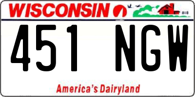 WI license plate 451NGW