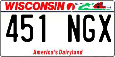WI license plate 451NGX