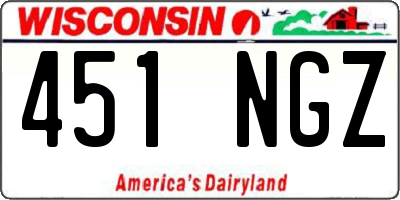 WI license plate 451NGZ