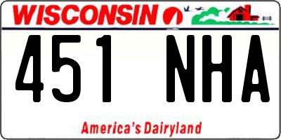 WI license plate 451NHA
