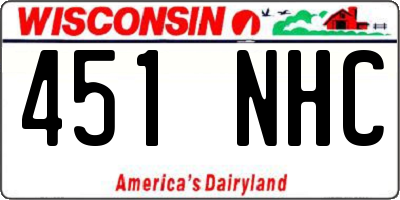 WI license plate 451NHC