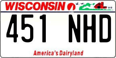 WI license plate 451NHD