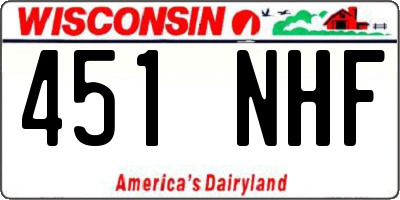 WI license plate 451NHF