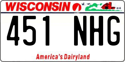 WI license plate 451NHG